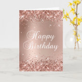 きらびやかなバラ金ゴールドグラムグラディエントハッピーバースデー カード (黄色い花)