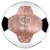 きらびやかなバラ金ゴールドグラムモノグラム サッカーボール (回転)