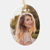 きらびやかなバラ金ゴールドグラム名楕円形の写真 セラミックオーナメント (裏面)