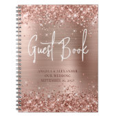 きらびやかなバラ金ゴールドグラム結婚ズゲストブック ノートブック (正面)