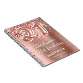 きらびやかなバラ金ゴールドバルーン21th誕生日ゲストブック ノートブック (右側)