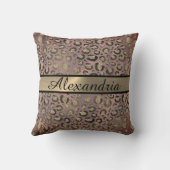 きらびやかなバラ金ゴールドヒョウパーソナライズされた クッション (裏面)