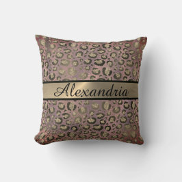 きらびやかなバラ金ゴールドヒョウパーソナライズされた クッション