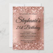 きらびやかなバラ金ゴールドファンシーモノグラム21歳の誕生日 招待状 (正面)