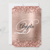 きらびやかなバラ金ゴールドファンシーモノグラム30th誕生日 招待状 (裏面)