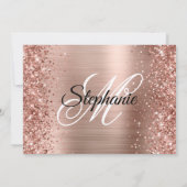 きらびやかなバラ金ゴールドファンシーモノグラム40th誕生日 招待状 (裏面)