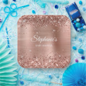 きらびやかなバラ金ゴールドベビーシャワー ペーパープレート (パーティー)