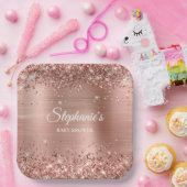 きらびやかなバラ金ゴールドベビーシャワー ペーパープレート (パーティー)