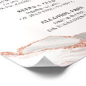 きらびやかなバラ金ゴールドホワイトアゲート飲料メニューA4 ポスター (角)