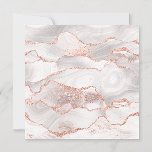 きらびやかなバラ金ゴールドホワイトアゲート50誕生日 招待状 (裏面)