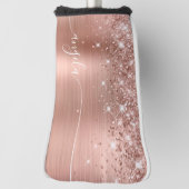 きらびやかなバラ金ゴールドメタリックガーリーGlamの署名 ゴルフヘッドカバー (回転90)