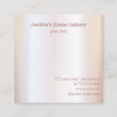 きらびやかなバラ金ゴールド転がのピンウィスクシェフベーカリー スクエア名刺 (裏面)