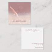 きらびやかなバラ金ゴールド転がのピンウィスクシェフベーカリー スクエア名刺 (正面/裏面)