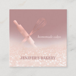 きらびやかなバラ金ゴールド転がのピンウィスクシェフベーカリー スクエア名刺