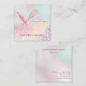 きらびやかなバラ金ゴールド転がのピンウィスクシェフベーカリー スクエア名刺 (正面/裏面)