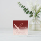 きらびやかなバラ金ゴールド転がのピンウィスクシェフベーカリー スクエア名刺 (スタンド正面)