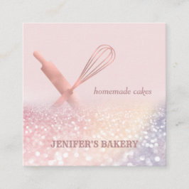 きらびやかなバラ金ゴールド転がのピンウィスクシェフベーカリー スクエア名刺