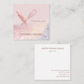 きらびやかなバラ金ゴールド転がのピンウィスクシェフベーカリー スクエア名刺 (正面/裏面)