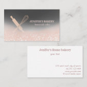 きらびやかなバラ金ゴールド転がのピンウィスクシェフベーカリー 名刺 (正面/裏面)