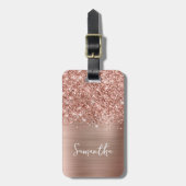 きらびやかなバラ金ゴールドGLAMスクリプト名 ラゲッジタグ (正面縦)