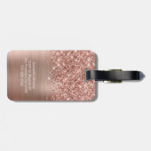 きらびやかなバラ金ゴールドGLAMスクリプト名 ラゲッジタグ (裏面横)