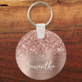 きらびやかなバラ金ゴールドGlam Name写真 キーホルダー (正面)