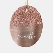 きらびやかなバラ金ゴールドGlam Name写真 セラミックオーナメント (右)