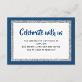 きらびやかなバルミツワーネイビーブルー&シルバー詳細 エンクロージャーカード (正面)