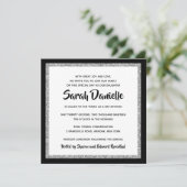 きらびやかなバルミツワーブラックシルバースクエア 招待状 (スタンド正面)