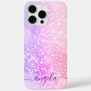 きらびやかなパステルピンクグラデーションのGlam Signature iPhone 16 Pro Maxケース