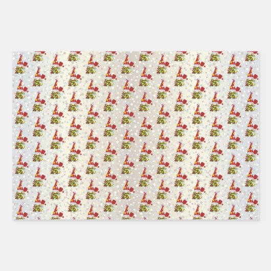 きらびやかなピックボールのクリスマス格言 ラッピングペーパーシート (正面3)