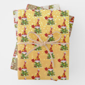 きらびやかなピックボールのクリスマス格言 ラッピングペーパーシート (インサイチュ)