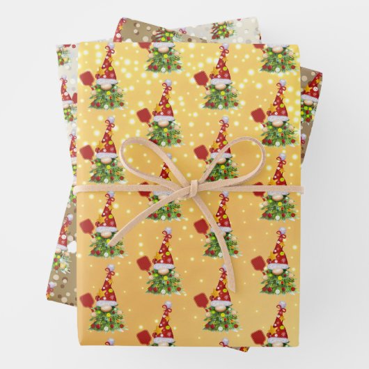 きらびやかなピックボールのクリスマス格言 ラッピングペーパーシート (インサイチュ)