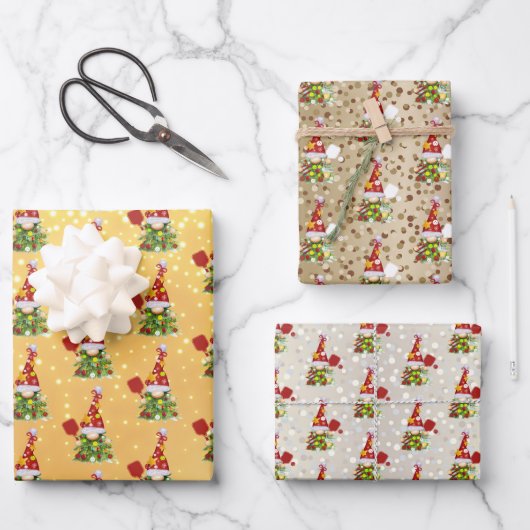 きらびやかなピックボールのクリスマス格言 ラッピングペーパーシート (正面)