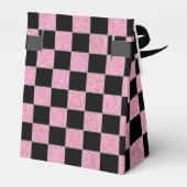 きらびやかなピンクと黒の正方形 フェイバーボックス (裏面サイド)