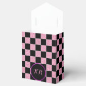 きらびやかなピンクと黒の正方形 フェイバーボックス (オープン)
