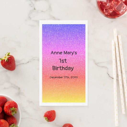 きらびやかなピンクのオレンジ1歳の誕生日カスタム最初の年齢 (インサイチュ)