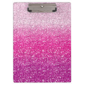 きらびやかなピンクのグラデーション クリップボード (正面)
