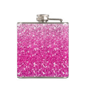 きらびやかなピンクのグラデーション フラスク (裏面)