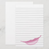 きらびやかなピンクのスマイルの並べられた紙 便箋 (正面/裏面)