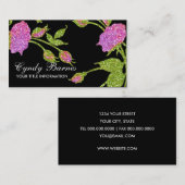 きらびやかなピンクのバラが色に合う 名刺 (正面/裏面)