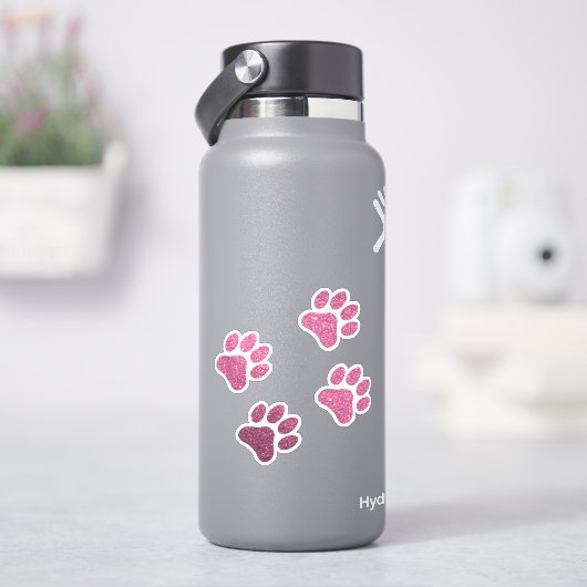 きらびやかなピンクのポープリント4ポーズビニールステッカー シール (HydroFlask)