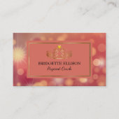 きらびやかなピンクの赤い金ゴールド光沢のあるページャントコーチ 名刺 (正面)