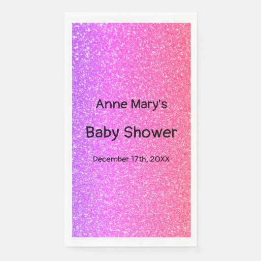 きらびやかなピンクの赤ちゃんシャワー女の子かわいいグラデーションカスタム (正面)