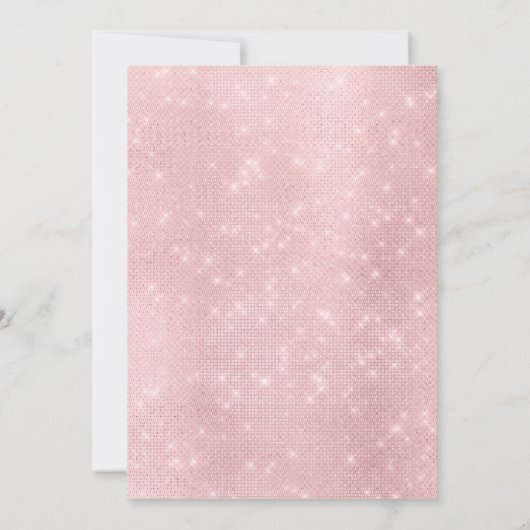 きらびやかなピンクシルバー金ゴールドバルーン甘い16 招待状 (裏面)