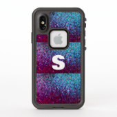 きらびやかなピンク紫の抽象芸術グラデーションモノグラムギフト LifeProof iPhoneケース (裏面)