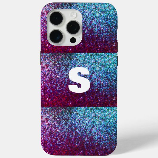 きらびやかなピンク紫の抽象芸術グラデーションモノグラム Case-Mate iPhoneケース (裏面)