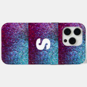 きらびやかなピンク紫の抽象芸術グラデーションモノグラム Case-Mate iPhoneケース (裏面 (横))