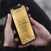 きらびやかなブラシ仕上げゴールドフォイル18誕生日 招待状