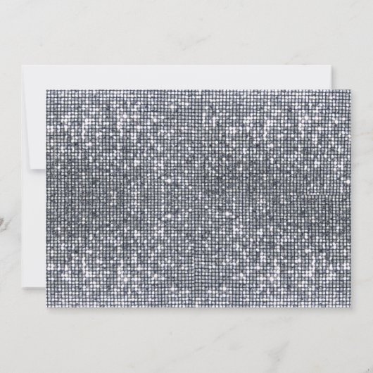 きらびやかなブラック/シルバーグラマーのリハーサルディナー 招待状 (裏面)